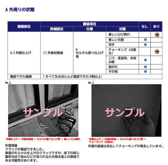 日本ホームインスペクション協会住宅診断報告書（クラック）