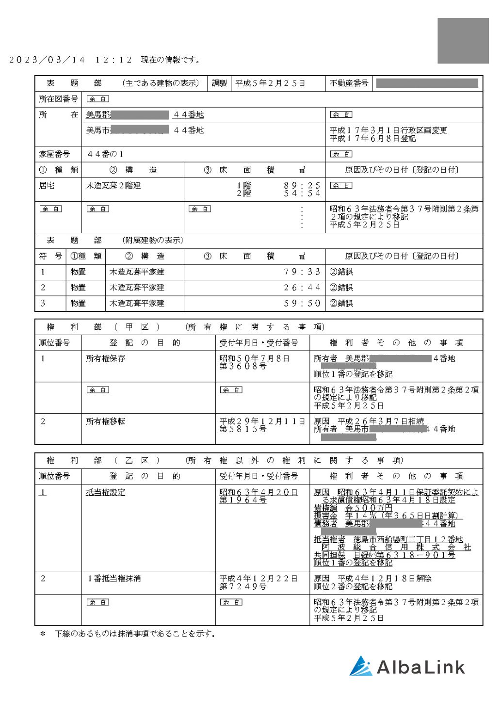 登記事項証明書