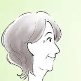 CM水彩イラストの相談者女性